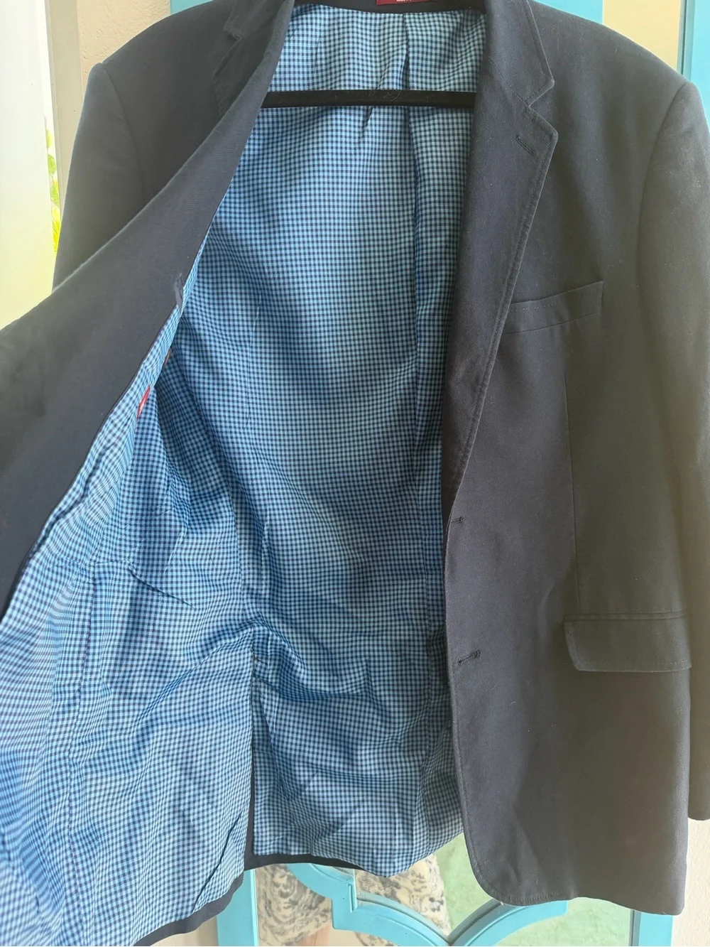 Men’s Navy Sport Coat Blazer Approx 42R Business Casual Tailored